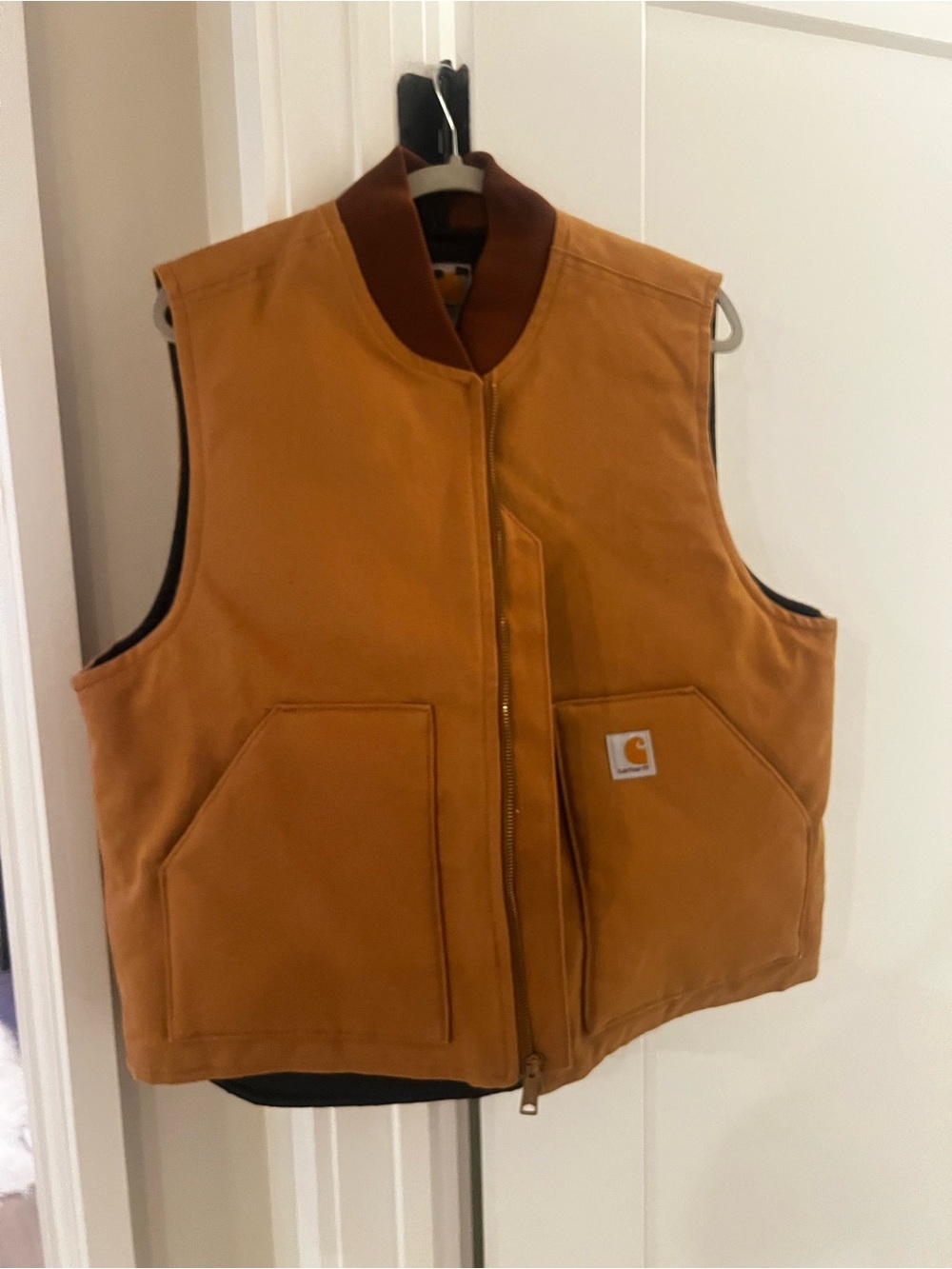 Carhartt Men's Tan/Chestnut Duck Canvas Vest